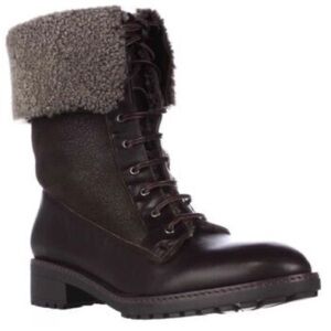 Via Spiga Evi Shearling Lace up Combat Boots - size 7